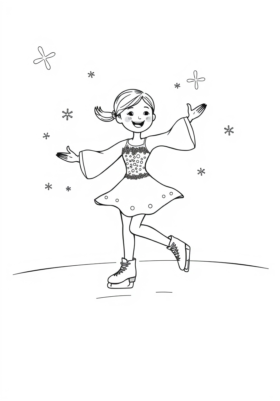 free Winter Ice Skater coloring page