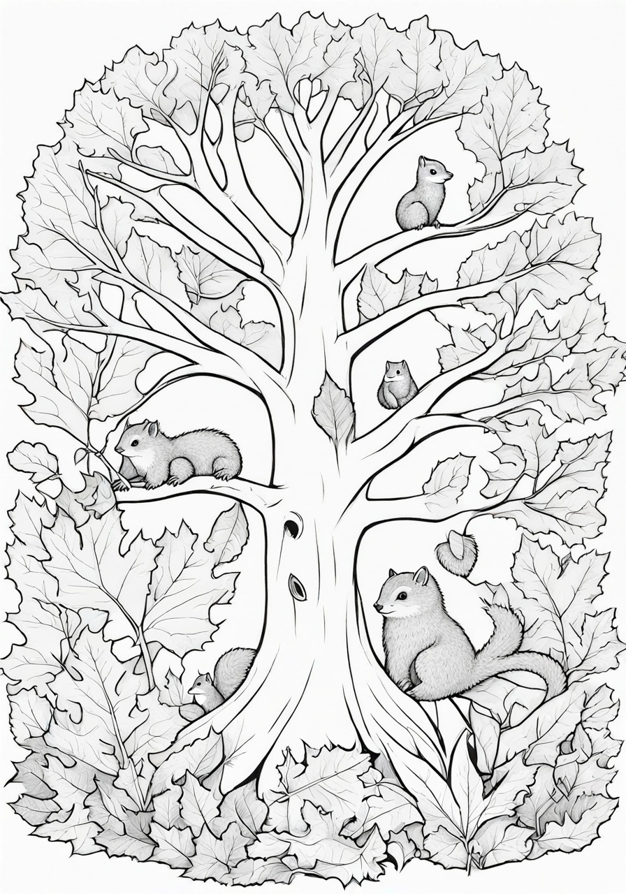 free autumn leaf coloring page