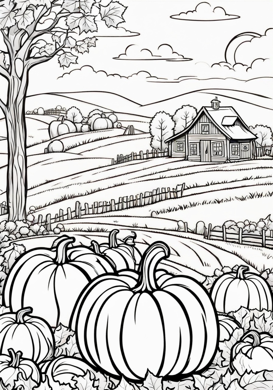 free pumpkin patch coloring page