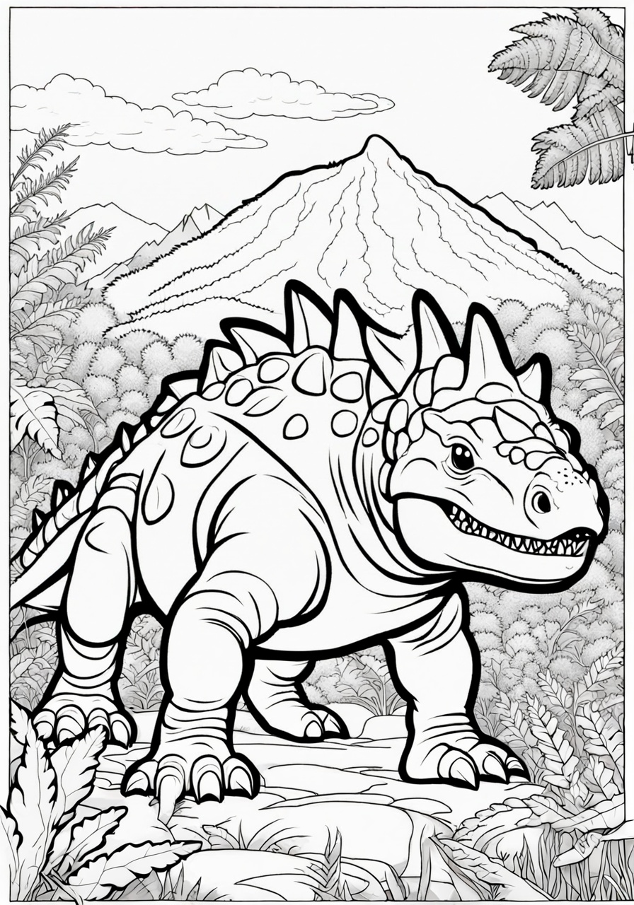 free Ankylosaurus coloring page