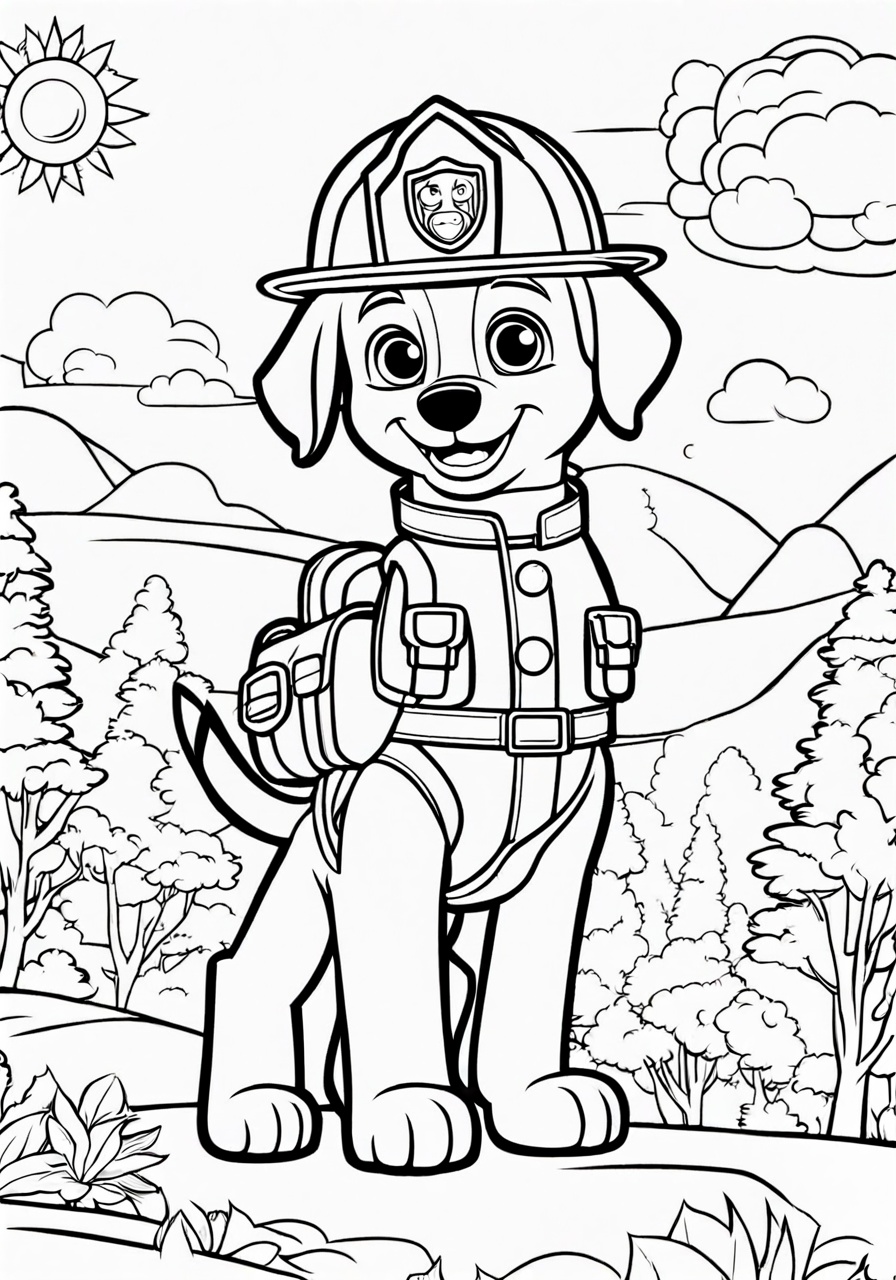 free Paw Patrol Marshall Coloring Page