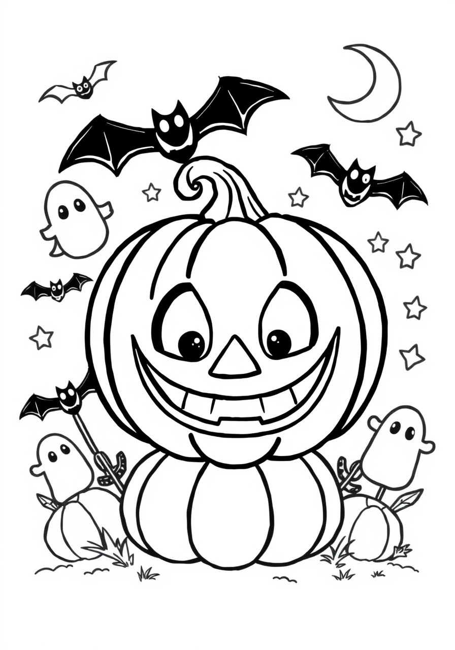 free Halloween Jack-o'-Lantern coloring page