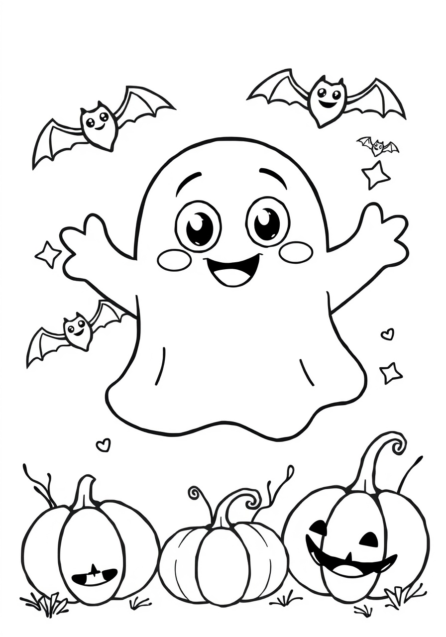 free Halloween Ghost coloring page