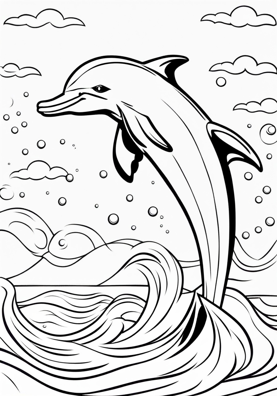 free dolphin coloring page