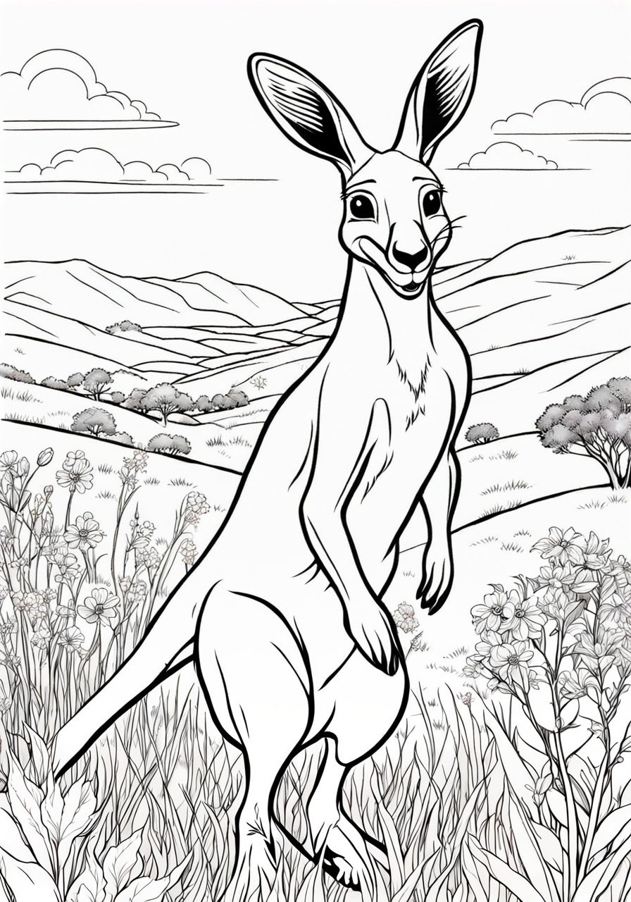 free kangaroo coloring page