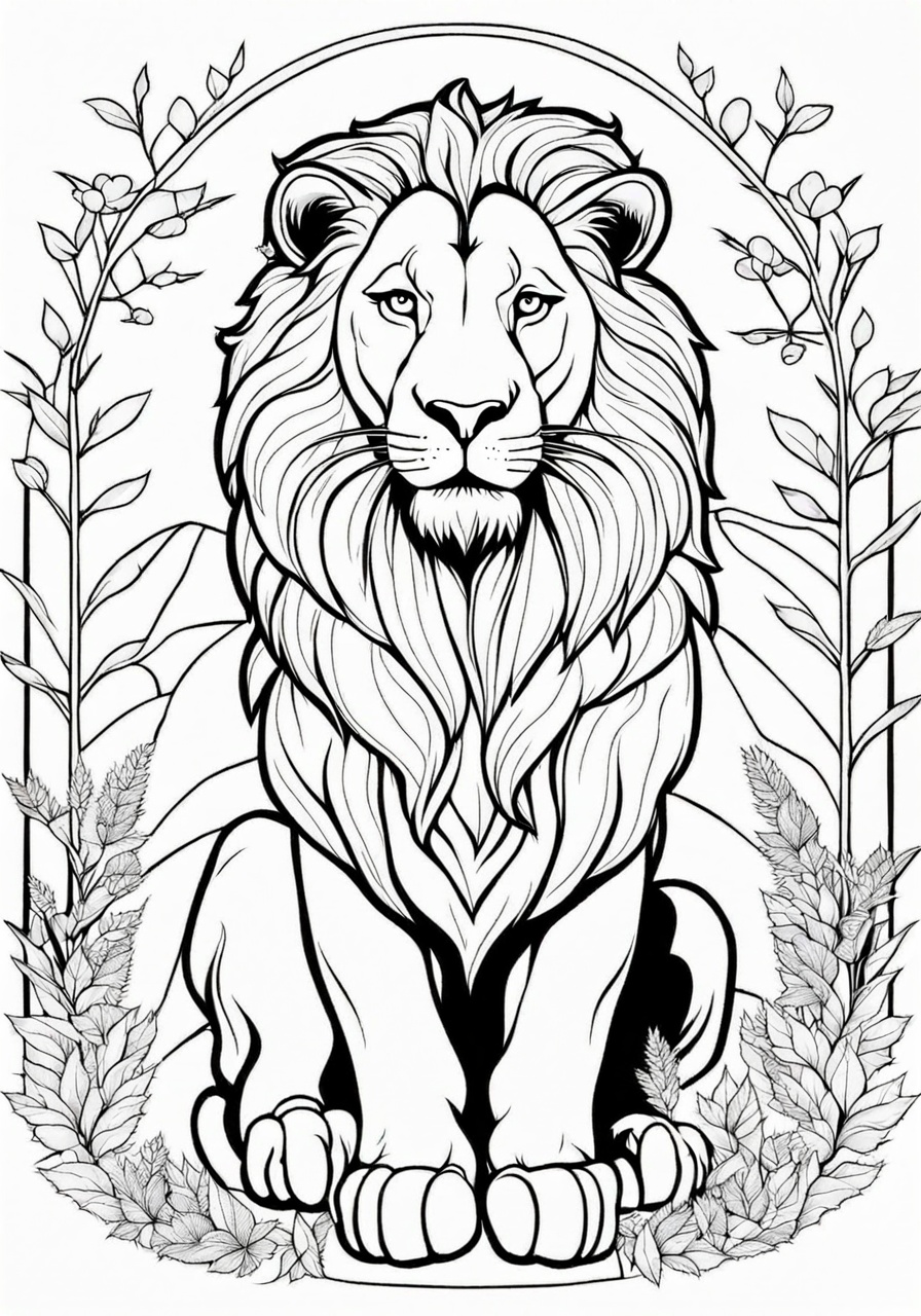 free lion coloring page