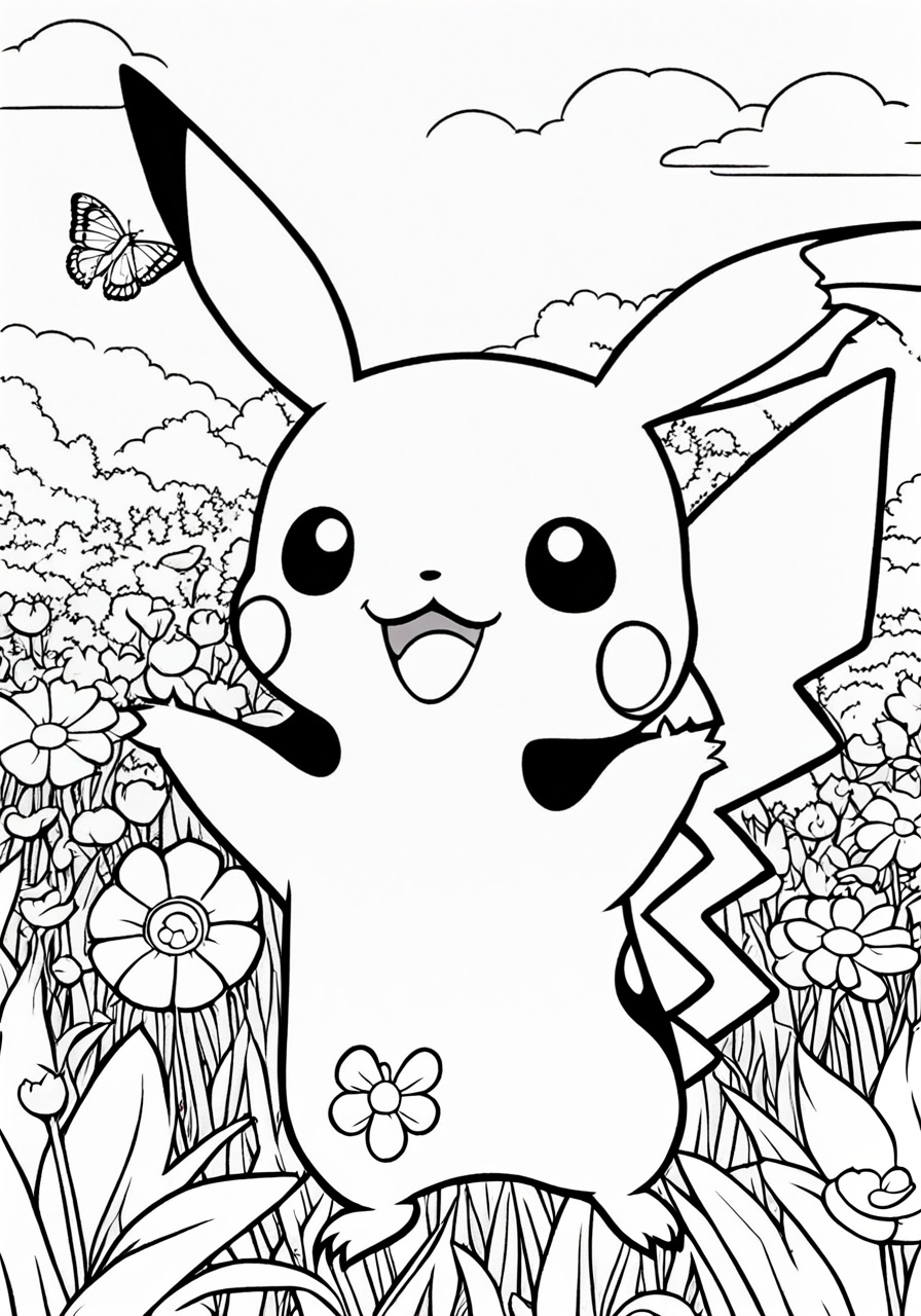 Pikachu Pokemon Coloring Page