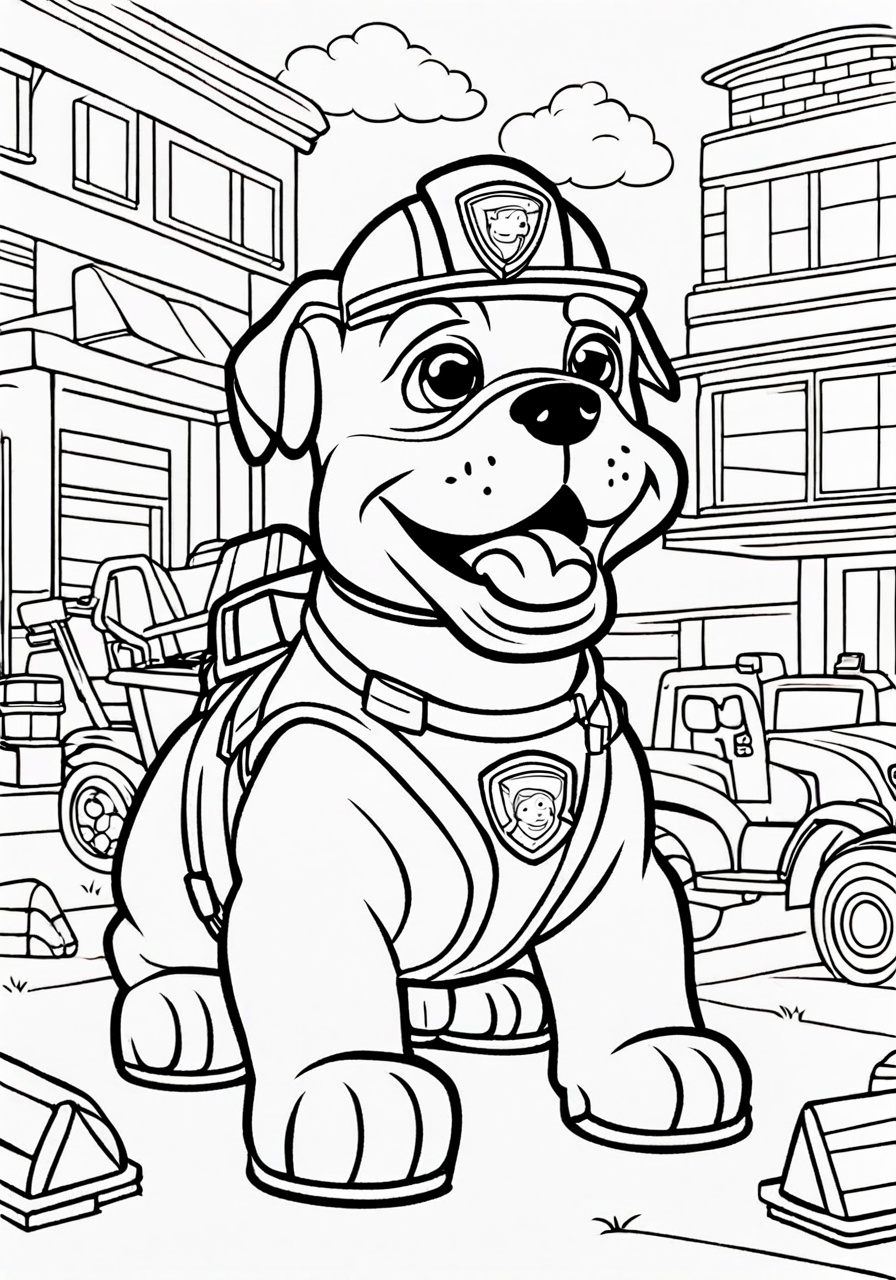 free Paw Patrol Rubble Coloring Page