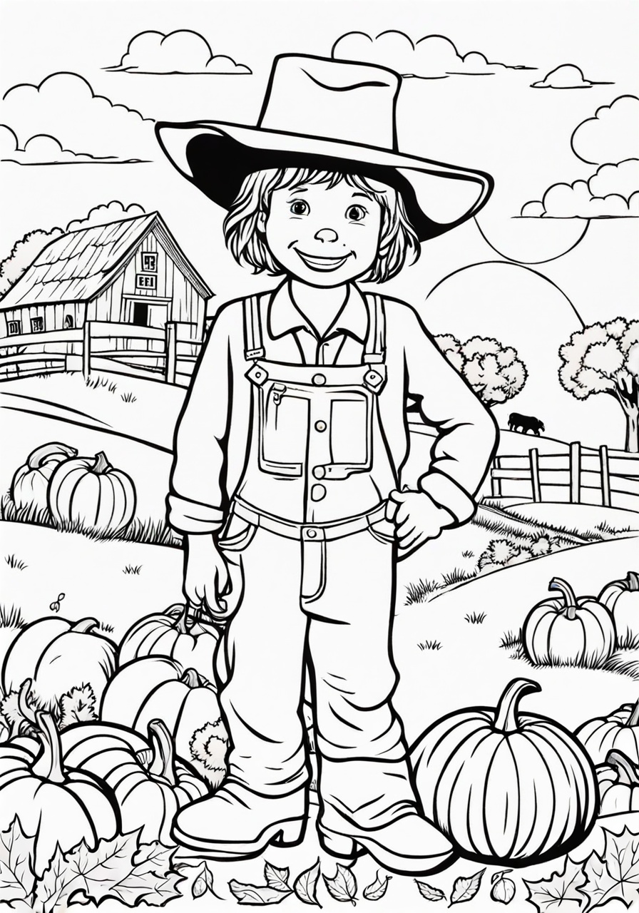 free fall harvest coloring page