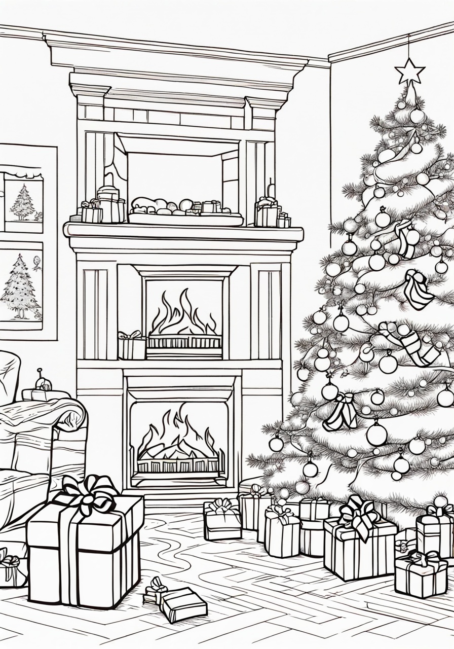 free Christmas Tree coloring page