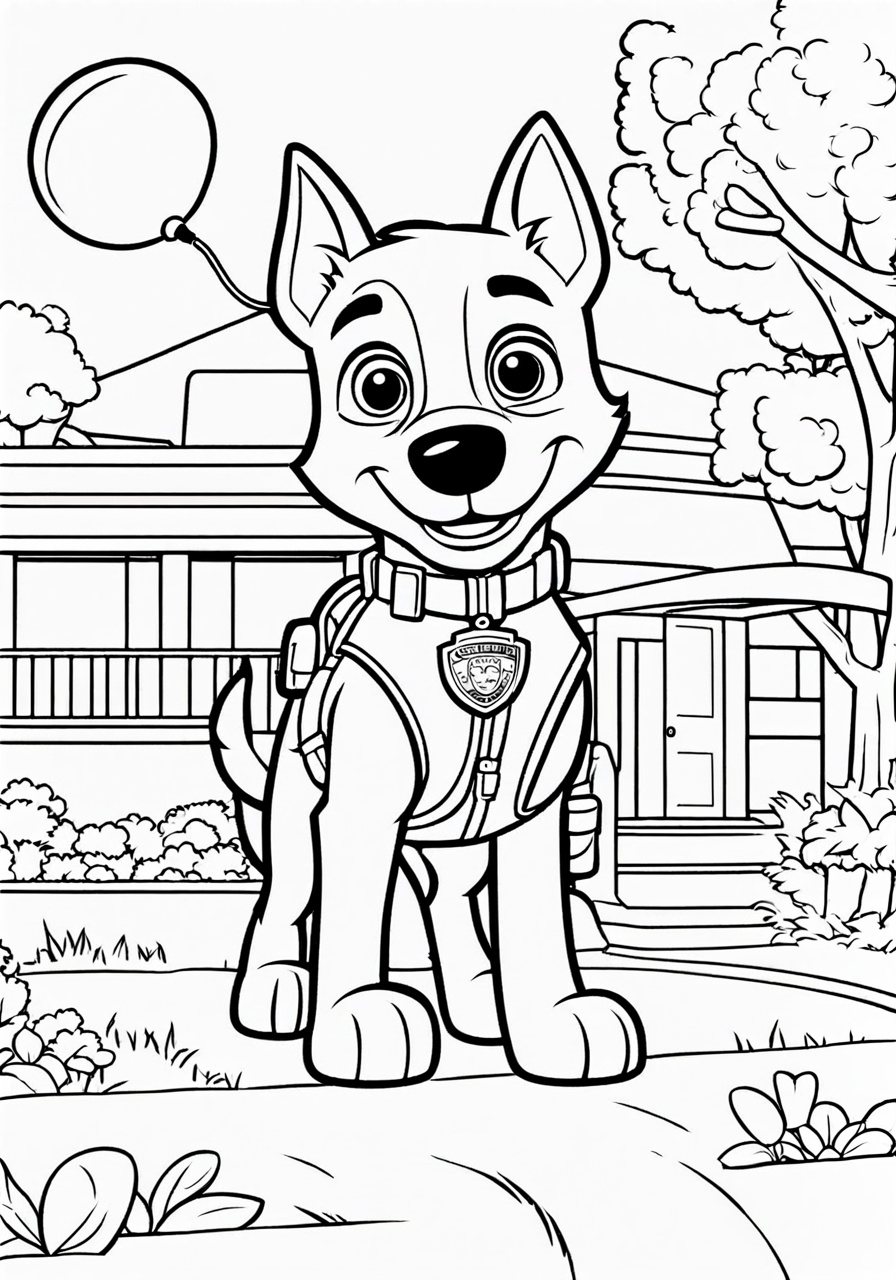 free Paw Patrol Chase Coloring Page