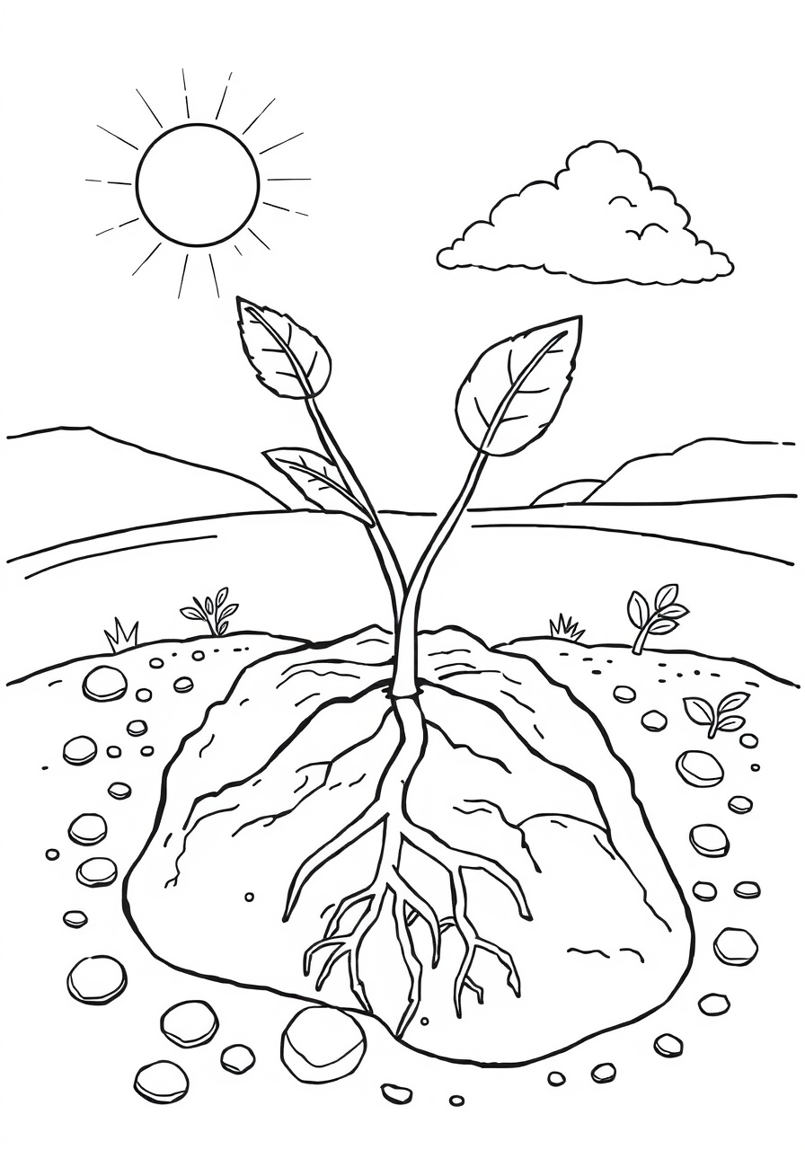 free Spring Seedling coloring page