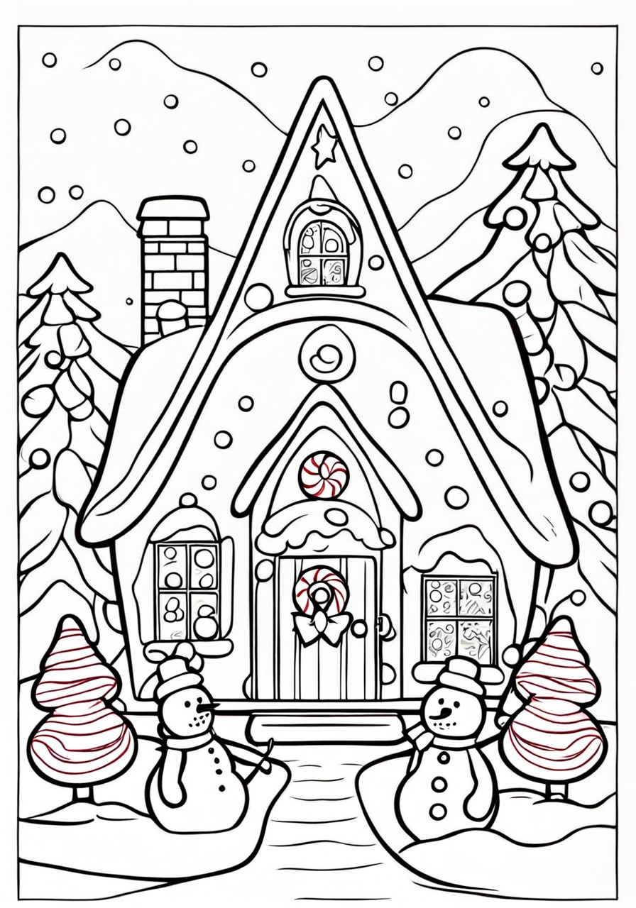 free Gingerbread House coloring page