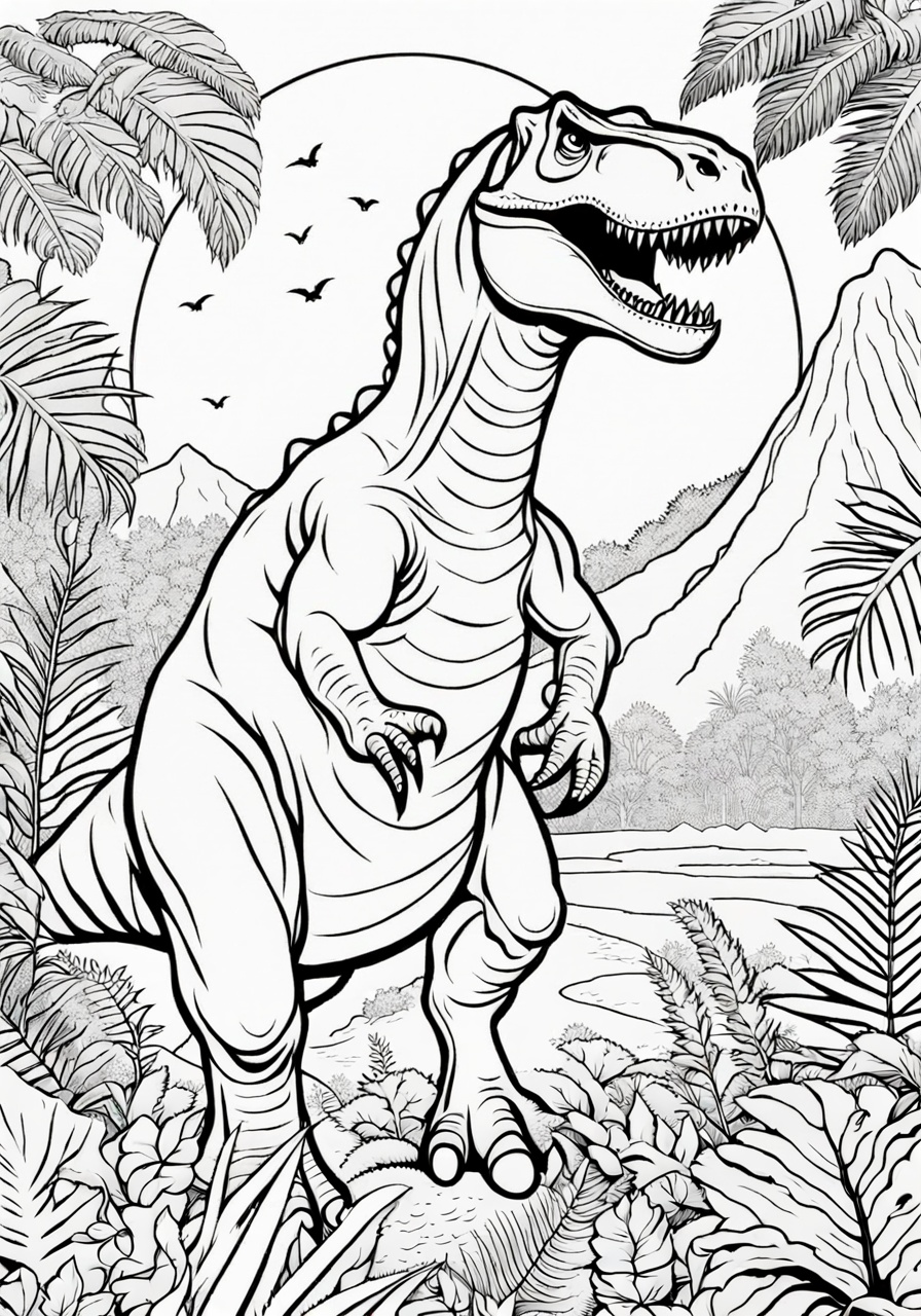 free T. Rex coloring page