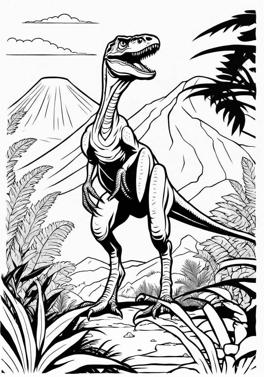 free Velociraptor coloring page