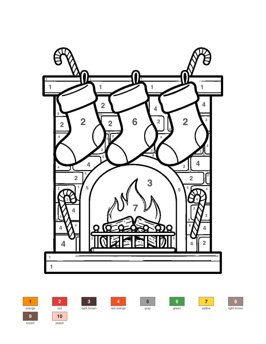 Christmas Stockings color by number