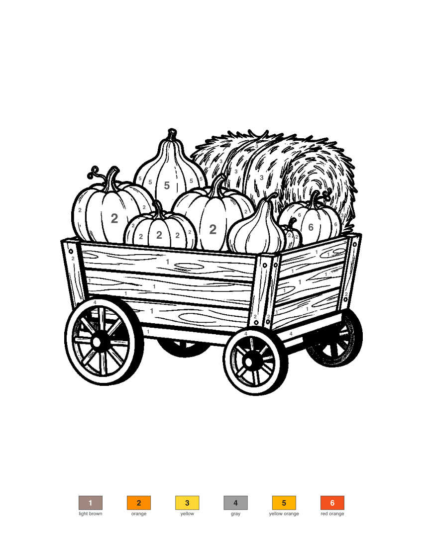 Harvest Wagon color by number