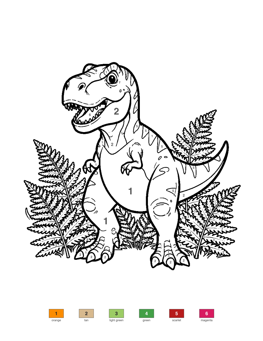 T. Rex color by number