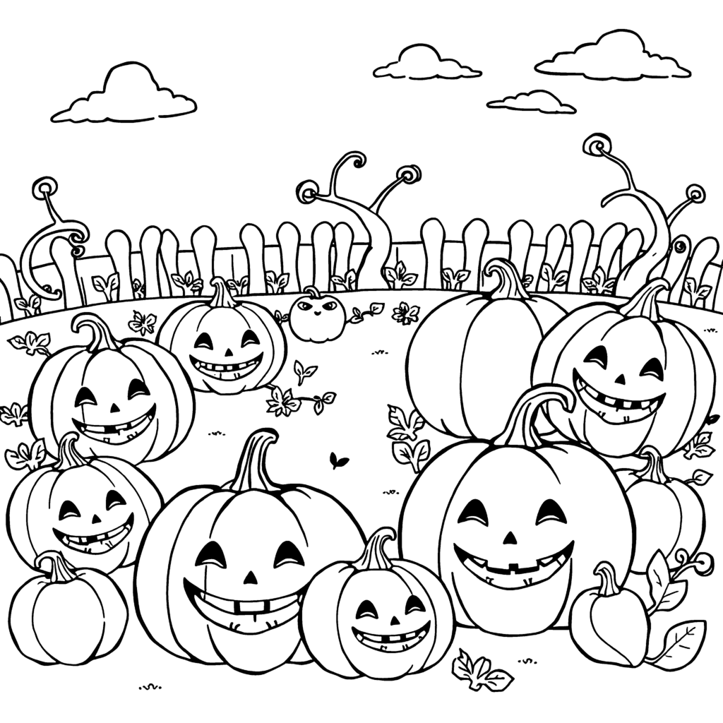 Coloring page Jack-o'-lantern patch
