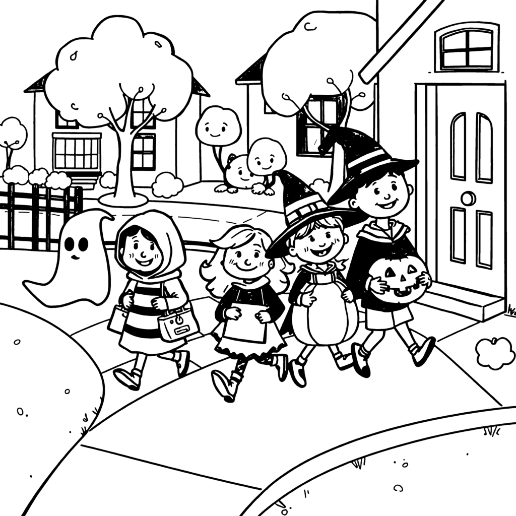 Children going door to door